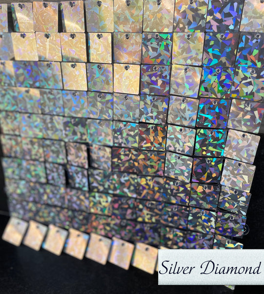 Silver Diamond Shimmer Wall - FREE WORLDWIDE SHIPPING!!