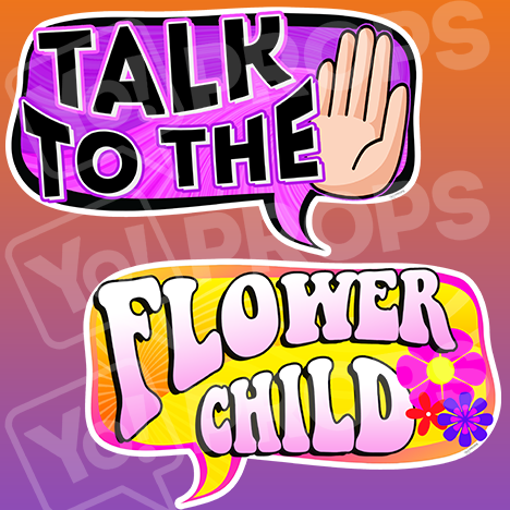 Retro - Talk to the Hand & Flower Child Sign