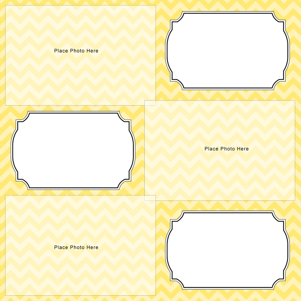 Yellow Chevron Scrapbook Pages for 4x6 Photos