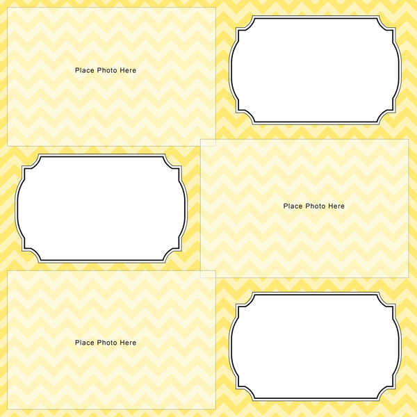 Yellow Chevron Scrapbook Pages for 4x6 Photos