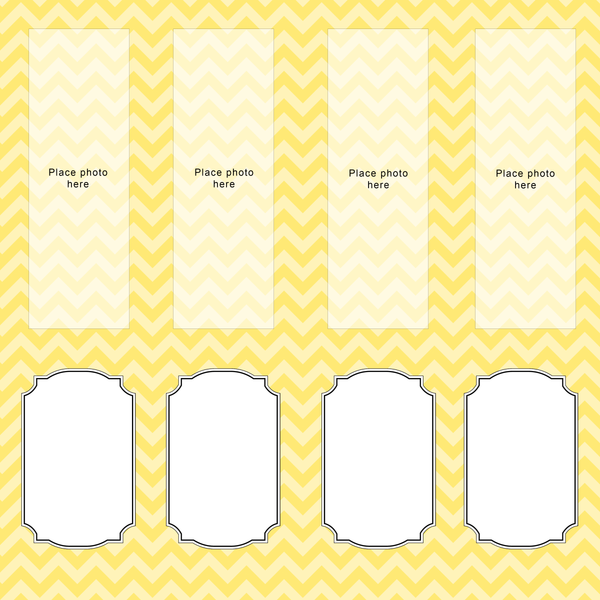 Yellow Chevron Scrapbook Pages for 2x6 Photos