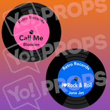 Retro 80's and 90's Prop - Record (blue/pink)