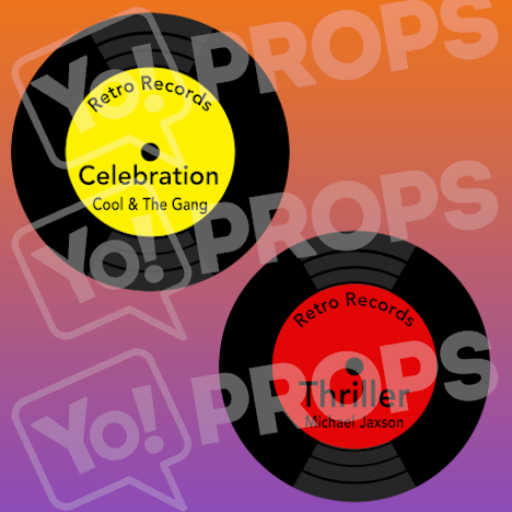 Retro 80's and 90's Prop - Record (yellow/red)