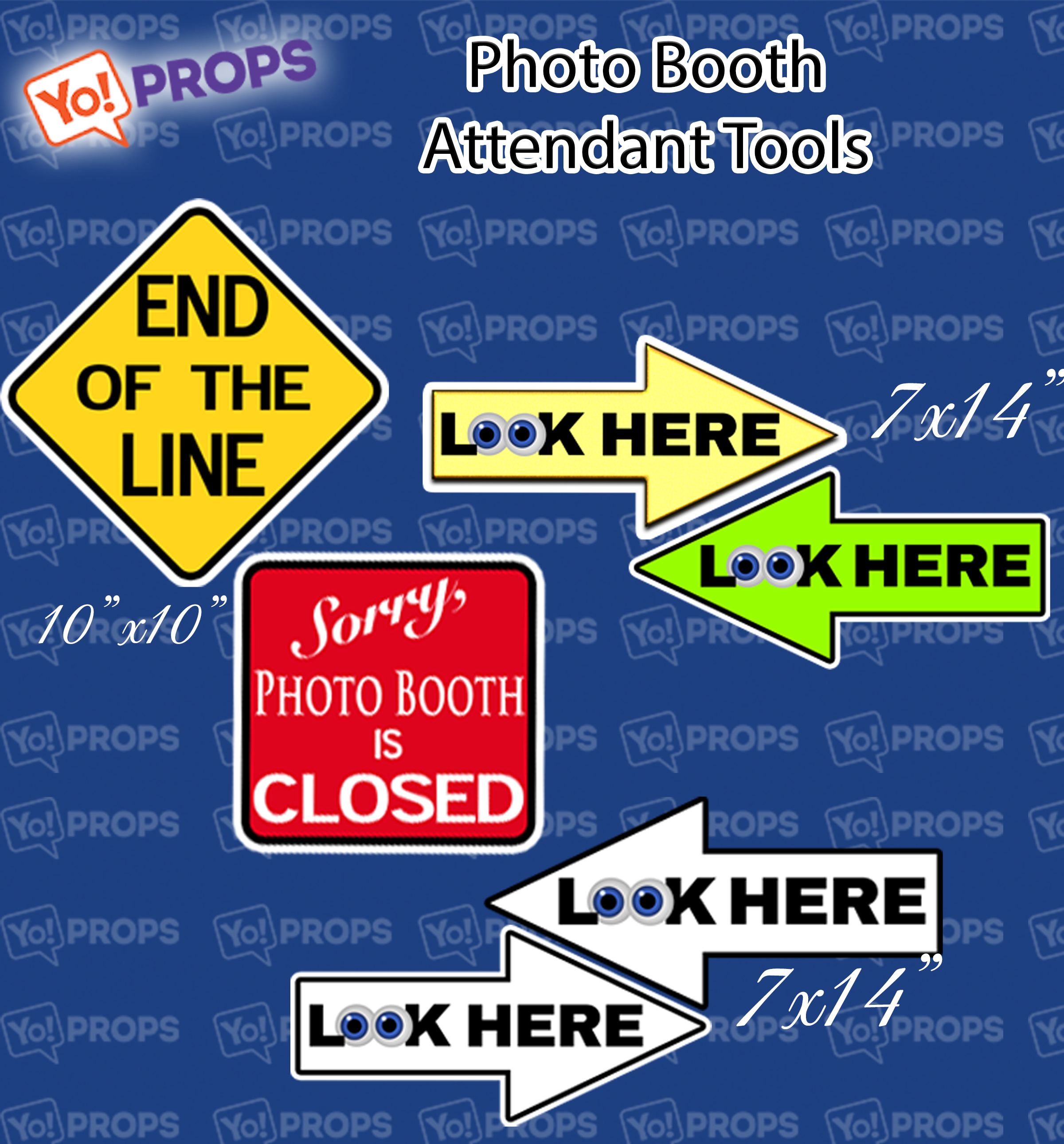 Attendant Signs Bundle of (3) Photo Booth Prop | YoProps – Yo Props