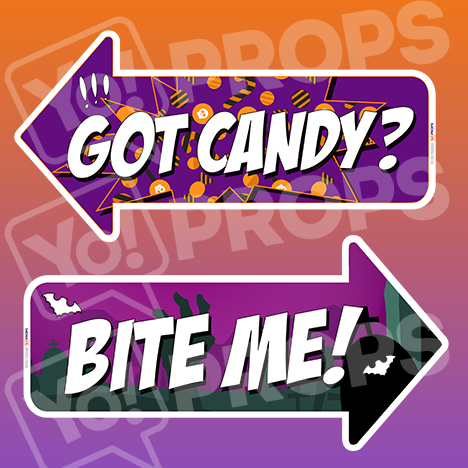 Halloween Sign Prop - Got Candy?/Bite Me!