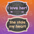 Chalkboard Wedding Prop - I Love Her/ She Stole my Heart Chalkboard Sign