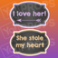 Chalkboard Wedding Prop - I Love Her/ She Stole my Heart Chalkboard Sign