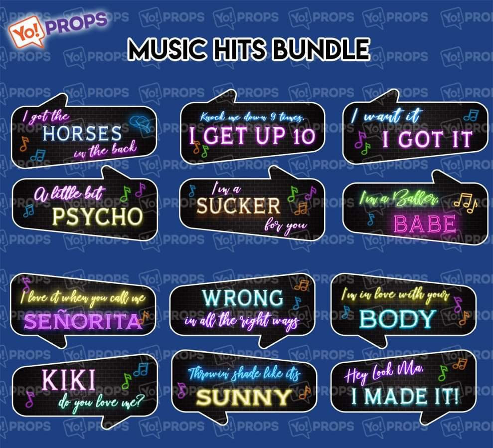 A Set Of (6) Signs – Music Hits Bundle