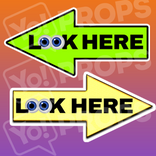 Attendant Sign - Colored "Look Here" Arrow