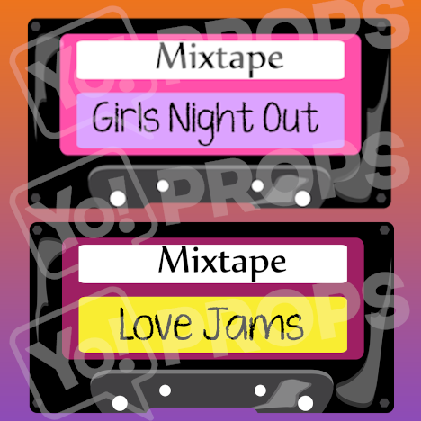 Retro 80's and 90's Prop - Mix Tape (pink/red)