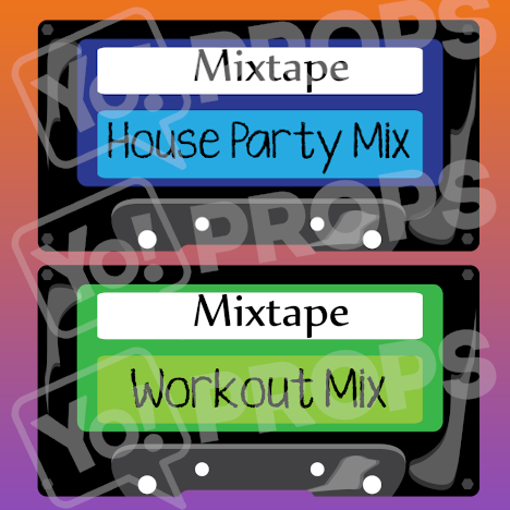 Retro 80's and 90's Prop - Mix Tape (blue/green)