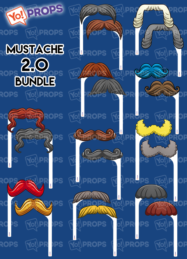 A Set of (10) Mustache On A Stick –  The Mustaches 2.0 Bundle