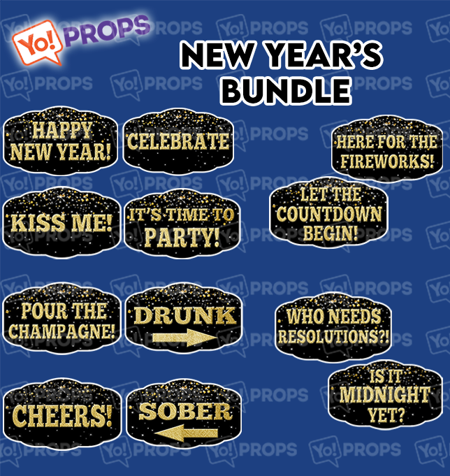 New Years Phrases - Let Countdown Begin / Here for Fireworks