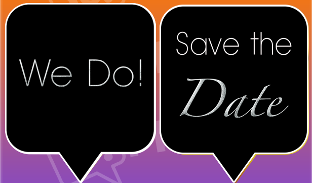 We Do! / Save the Date Black Engagement Prop