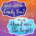 Sweet 16 Birthday Prop - Which way to the Candy Bar? / Hand over the Keys!